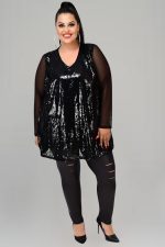 Κολάν με Σκισίματα Βαμβακερό | Μαύρο | Plus Size