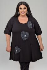 Μπλούζα με πουά καρδιές