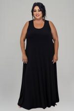 Φόρεμα αμάνικο σε Α γραμμή | Μαύρο | plus size