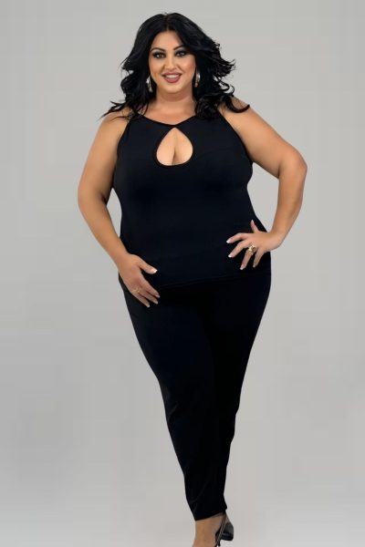 Τοπάκι διπλής όψης | Μαύρο | Plus Size - Image 2