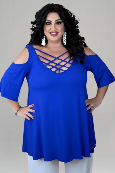 Μπλούζα με χιαστί σχέδιο στο ντεκολτέ - Image 2