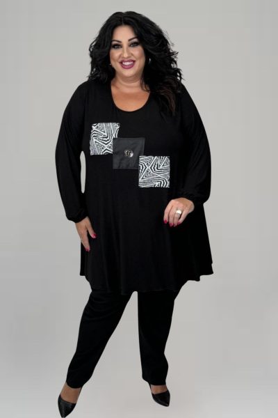 Μπλούζα σε Άλφα γραμμή Plus size - Image 3