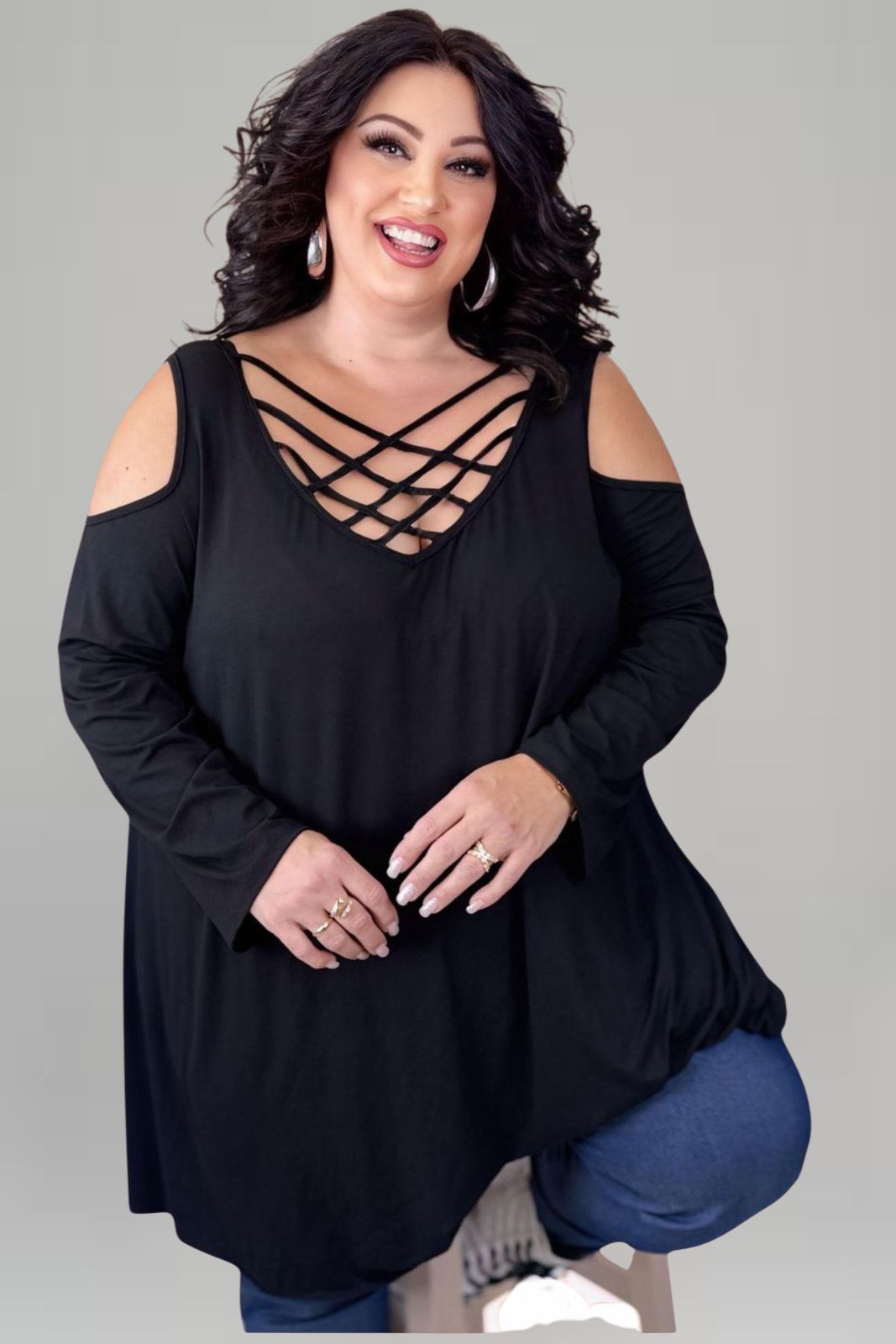 mplouza-me-xiasti-sto-stithos-2 Μπλούζα με χιαστί ντεκολτέ μακρυμάνικη - Image 1