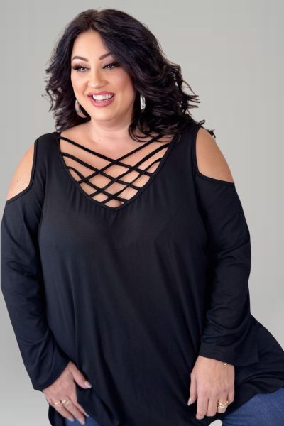 Μπλούζα με χιαστί ντεκολτέ μακρυμάνικη - Image 2