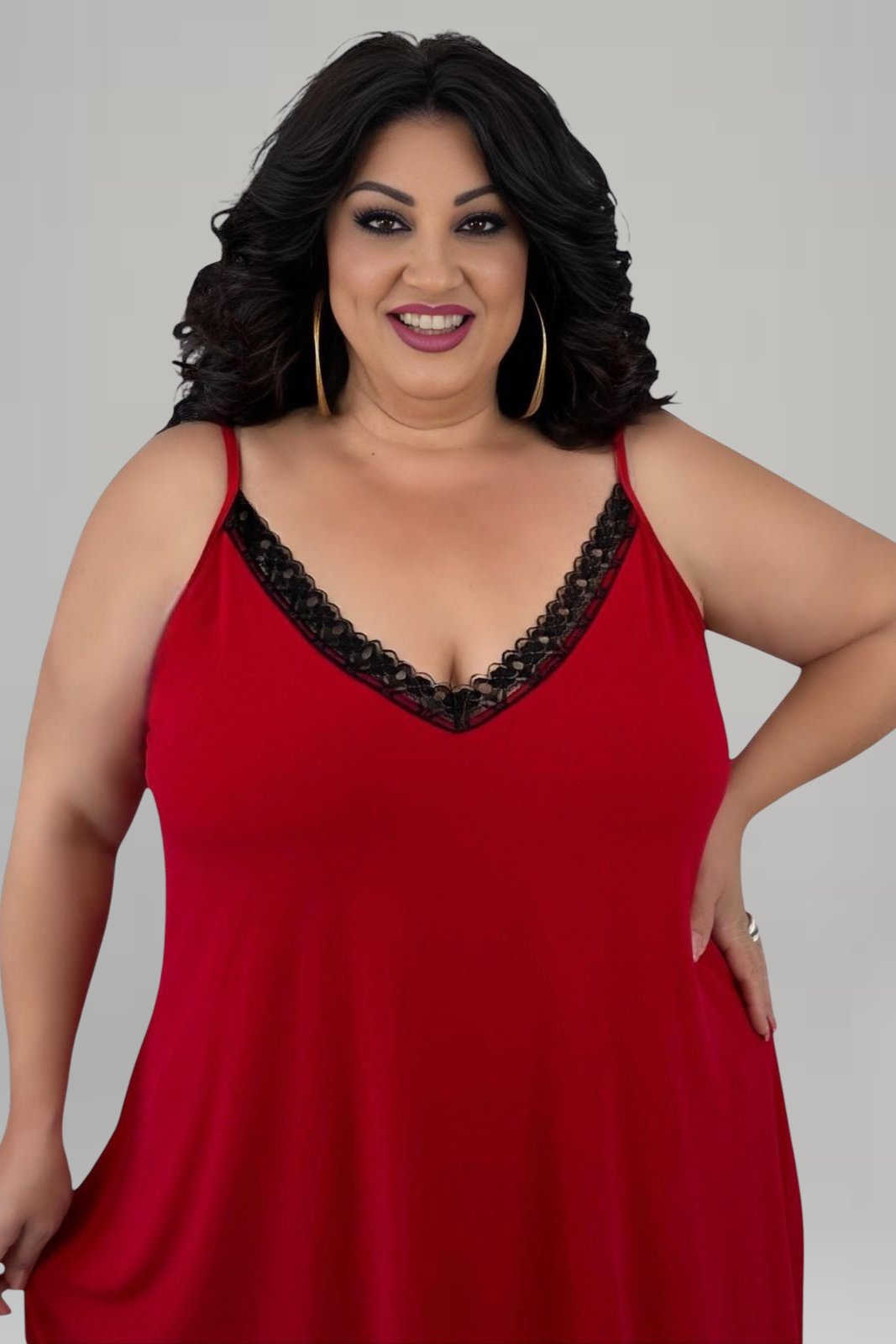 lingerie-mpornto-plus-size Τοπάκι με δαντελίτσα μπορντοκόκκινο - Image 1