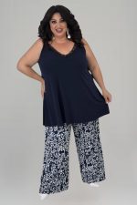 Τοπάκι με δαντελίτσα μπλε σκουρο