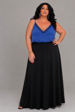 Maxi Plus Size Φούστα σε Α Γραμμή | Μαύρο