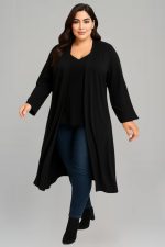 Κιμονό μαύρο σε ελαστικό super jersey