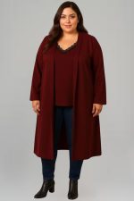 Κιμονό μπορντό σε super jersey