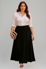 Φούστα maxi σε μαύρη ελαστική βισκόζη