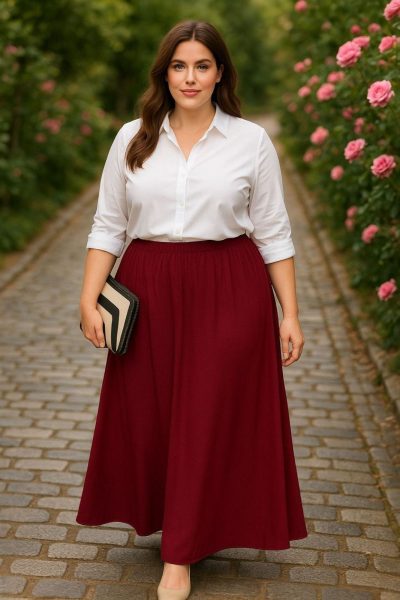 Φούστα maxi σε ελαστική Βισκόζη - Image 2