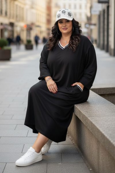 Φόρεμα casual με ασπρόμαυρη Τρέσα - Image 4