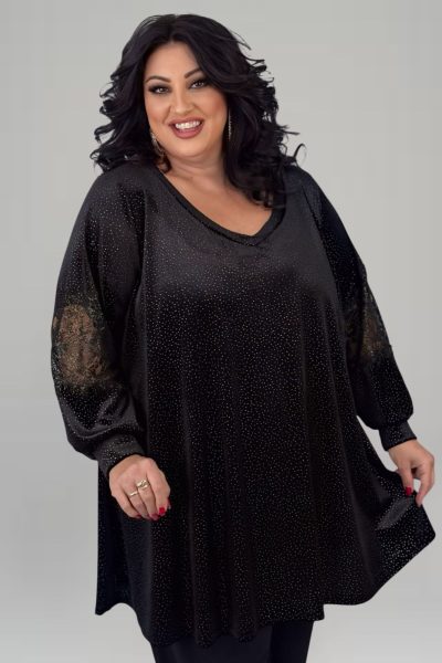 Μπλούζα Lurex με Δαντελένια Μανίκια - Image 3