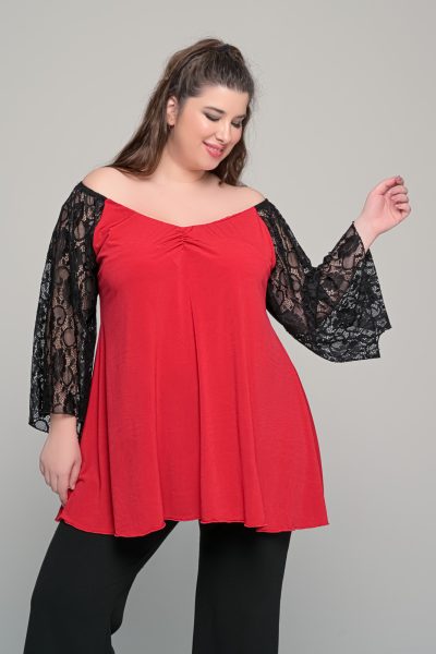 Μπλούζα με δαντέλα στα μανίκια - Image 4