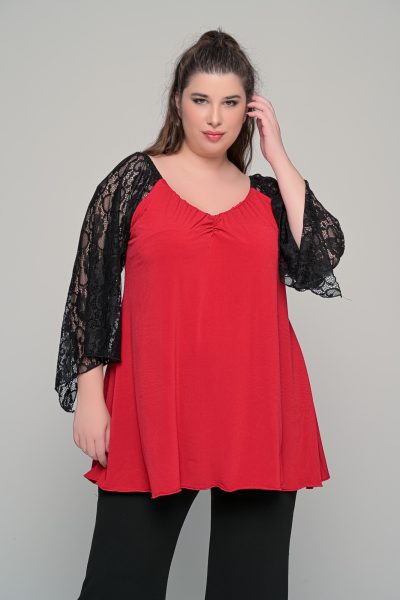 Μπλούζα με δαντέλα στα μανίκια - Image 3