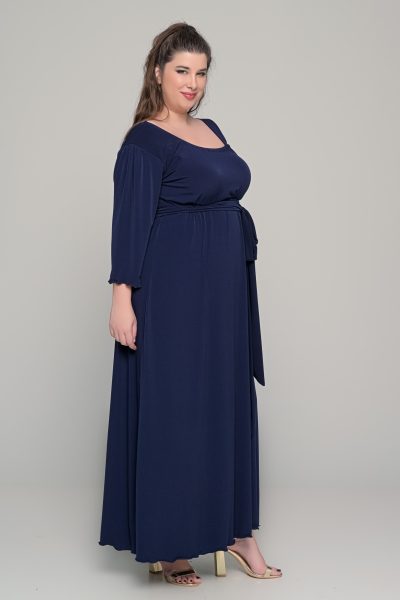 Φόρεμα με αποσπώμενη ζώνη ελαστικό super jersey | Μπλε σκούρο | Plus size - Image 7