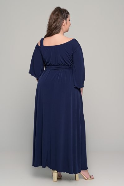 Φόρεμα με αποσπώμενη ζώνη ελαστικό super jersey | Μπλε σκούρο | Plus size - Image 2