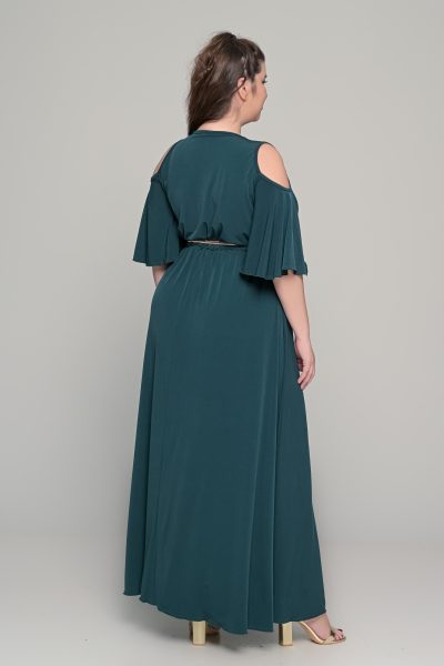 Φόρεμα σε γραμμή αμπίρ σε ελαστικό super jersey - Κυπαρισσί - Plus size - Image 4