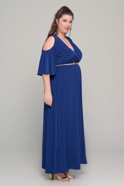 Φόρεμα σε γραμμή αμπίρ σε ελαστικό super jersey - Μπλε σκούρο - Plus size - Image 8