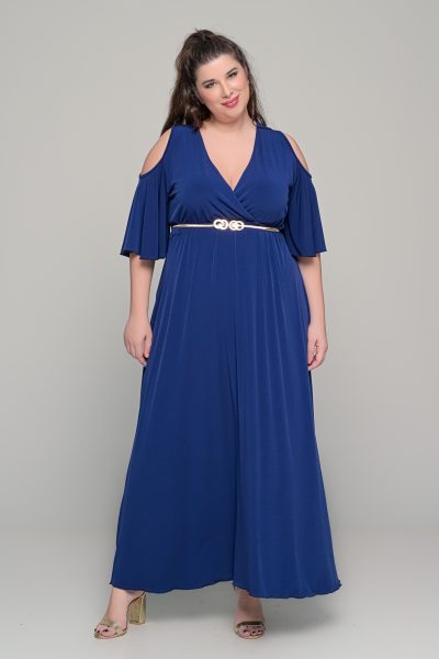 Φόρεμα σε γραμμή αμπίρ σε ελαστικό super jersey - Μπλε σκούρο - Plus size - Image 7