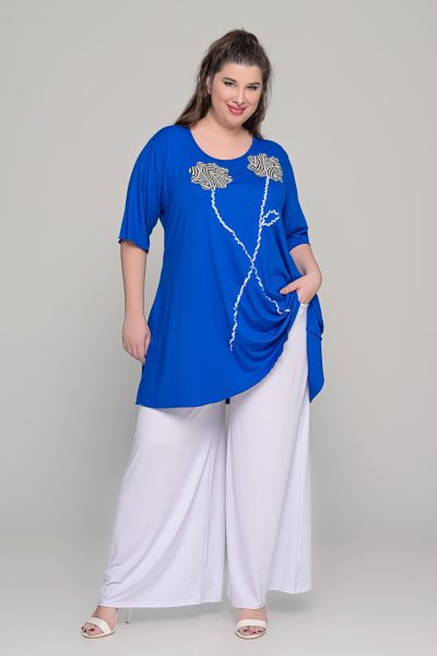 Παντελόνα άσπρη σε μεγάλα μεγέθη plus size