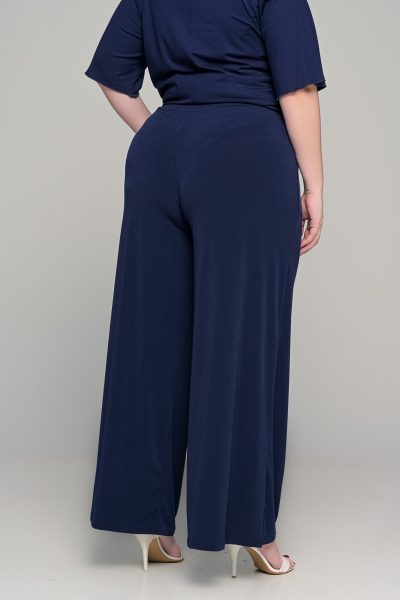 Παντελόνα με τσέπες σε ελαστικό super jersey - Μπλε σκούρο - Plus size - Image 3