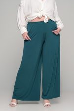 Παντελόνα με τσέπες σε ελαστικό super jersey | Κυπαρισσί | Plus size