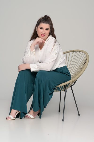 Παντελόνα με τσέπες σε ελαστικό super jersey | Κυπαρισσί | Plus size - Image 5