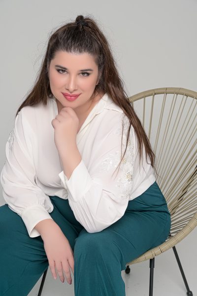 Πουκάμισο Loose σε oversized γραμμή με λευκό μοτίφ | Λευκό | Plus Size - Image 10