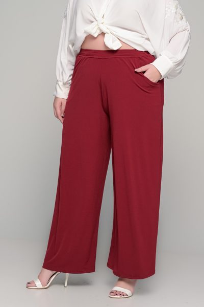 Παντελόνα μπορντό plus size