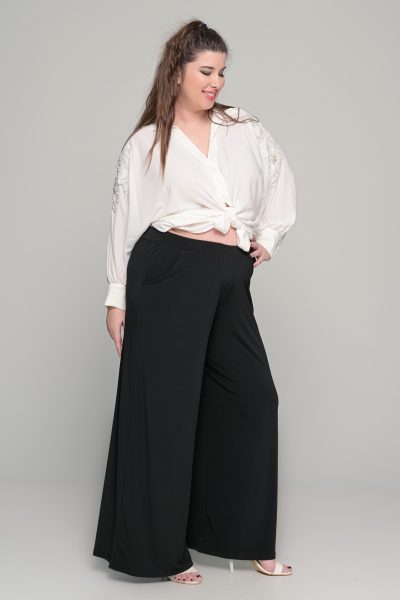 Πουκάμισο Loose σε oversized γραμμή με λευκό μοτίφ | Λευκό | Plus Size - Image 14