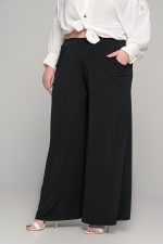 Παντελόνα με τσέπες σε ελαστικό super jersey | Μαύρο | Plus size