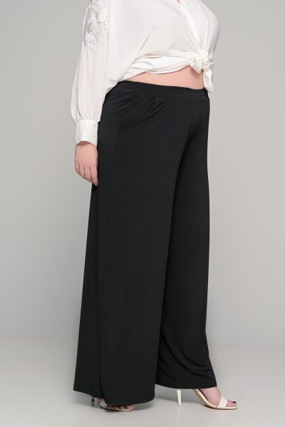 Παντελόνα με τσέπες σε ελαστικό super jersey | Μαύρο | Plus size - Image 4