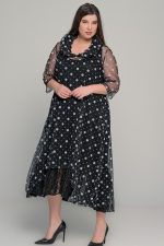 Σετ 2 φορεμάτων Μουσελίνα πουά | Μαύρο | Plus size