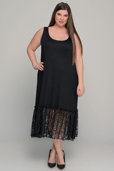 Σετ 2 φορεμάτων Μουσελίνα πουά | Μαύρο | Plus size - Image 7