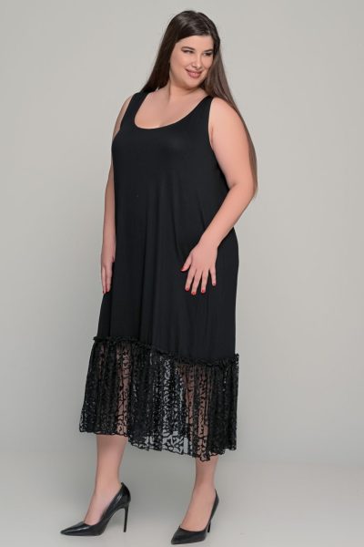 Σετ 2 φορεμάτων Μουσελίνα πουά | Μαύρο | Plus size - Image 3