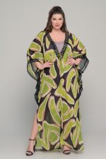 plus size maxi φόρεμα με V σε άνετη γραμμή