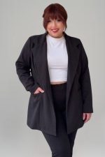 Σακάκι φοδραρισμένο | Μαύρο | Plus Size