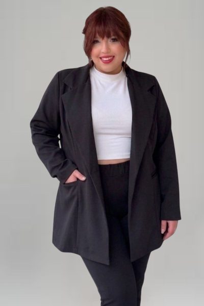 Σακάκι φοδραρισμένο | Μαύρο | Plus Size