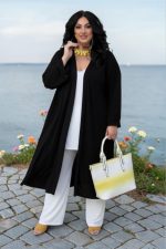 Κιμονό Μαύρο σε ελαστικό Super Jersey | Plus Size
