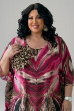 Φόρεμα Καφτάνι | Ροζ εμπριμέ | Plus Size