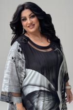 Φόρεμα Ασπρομαύρο | Artistic Print | Plus Size