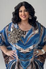Φόρεμα Καφτάνι | Μπλε εμπριμέ | Plus Size