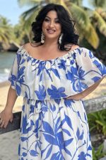 Maxi Floral Φόρεμα με Βολάν | Plus Size