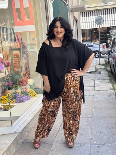 Παντελόνι Aνάλαφρο σε Animal Print | Plus Size - Image 3