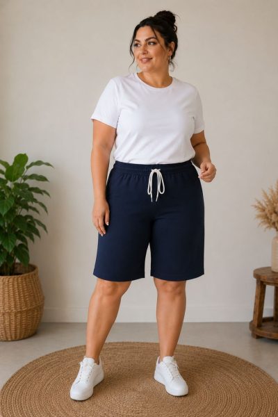 Βερμούδα Βαμβακερή | BlueBlack | Plus Size