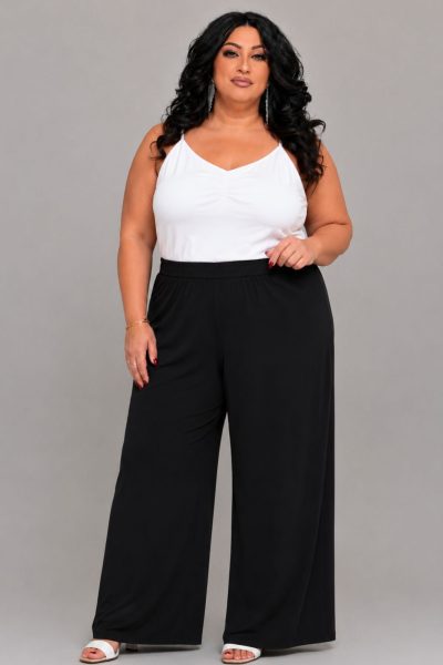 Παντελόνα Σε Ελαστική Βισκόζη | Mαύρο | Plus Size - Image 2