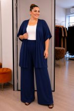 Κιμονό σε Ελαστική Βισκόζη | Μπλε Σκούρο | Plus Size