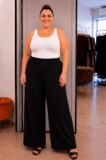 Παντελόνα Σε Ελαστική Βισκόζη | Mαύρο | Plus Size