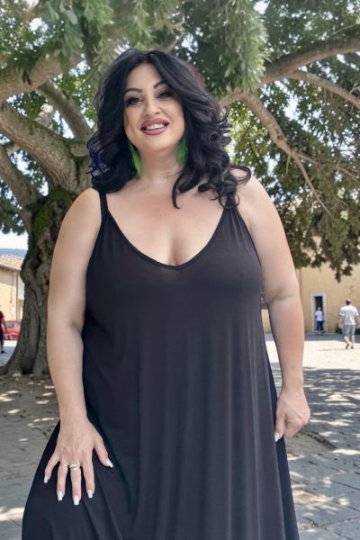 Φόρεμα με λεπτή τιράντα - Μαύρο | Plus Size - Image 2